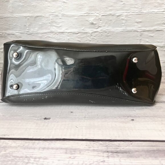 A.L.BENI- Black Patent Handbag with Braided Handles - Picture 8 of 9